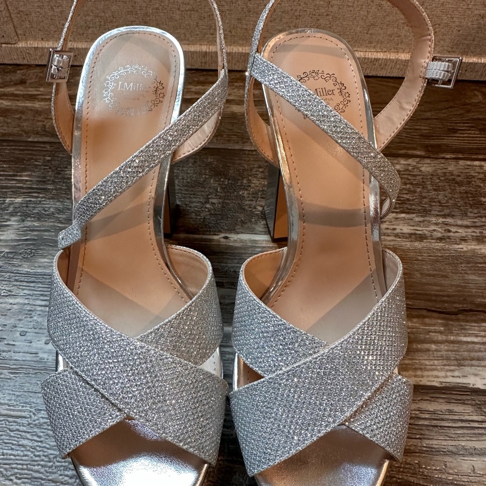 Women's Silver Strappy Heels